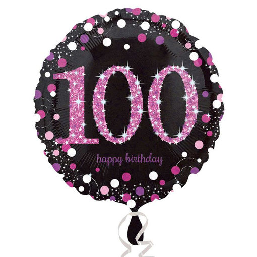 Picture of 100 HAPPY BIRTHDAY PINK FOIL BALLOON 18INCH